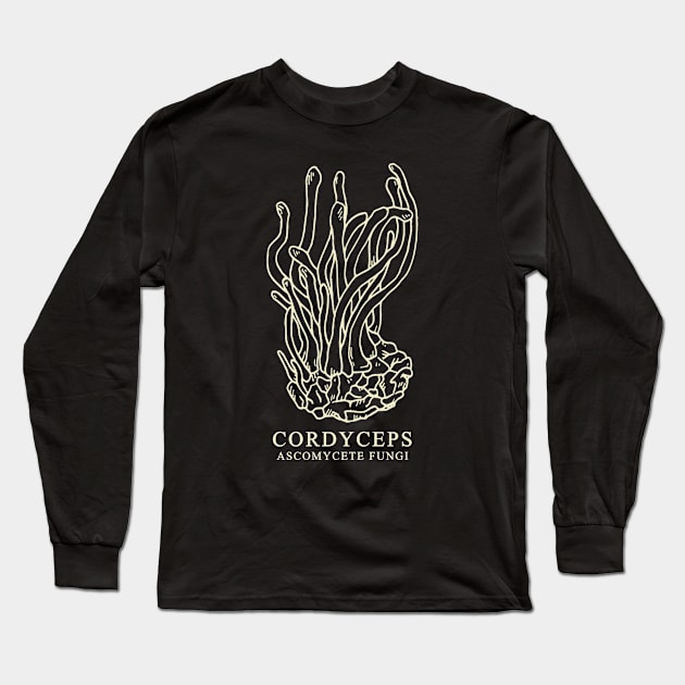 Cordyceps Ascomycete Fungi Long Sleeve T-Shirt by valentinahramov